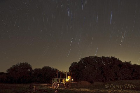 Chuck Wagon and Star Trails