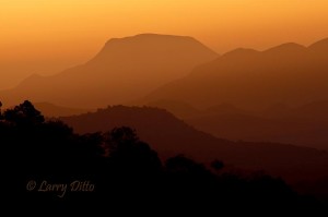 A passing cold front stirred up enough dust to produce a dramatic sunrise on my last day in the mountains.