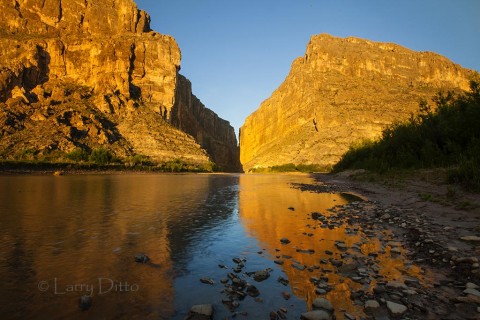 Big Bend National Park at sunrise in Santa Elena Canyon.