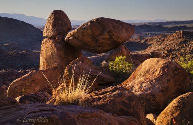 Balanced Rock at sunrise, Big Bend National Park, Texas.
