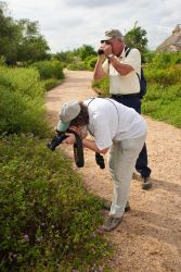 John and cindy McKee of Ottawa, Illinois enjoying a morning at the NABA butterfly park in Mission, Texas.