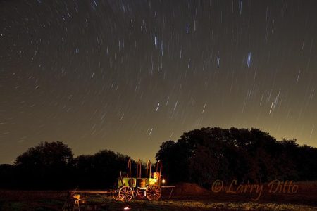 Chuck Wagon star trails, Block Creek Ranch, Texas