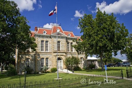 Concho County Courthouse in Paint Rock, Texas, September