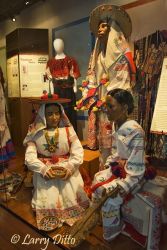 At the Costumes of the Americas Museum, one will find many colorful examples of appareal for weddings, funerals, fiestas, etc. worn by people of various regions of Mexico and beyond.