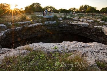 Visitors at Devil's Sinkhole State Natural Area, Texas, sunset, awaiting emergence of Mexican Free-tailed Bats.