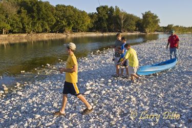 Boys fishing the Nueces River.