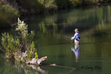 Flyfishing Llano River, Texas, September.