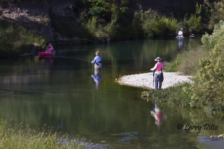 Fly fishing on the Llano River, Texas