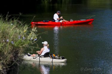 Flyfishing the Llano River, Texas by kayak, September