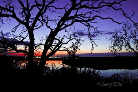Lake Mineral Wells State Park after sunset