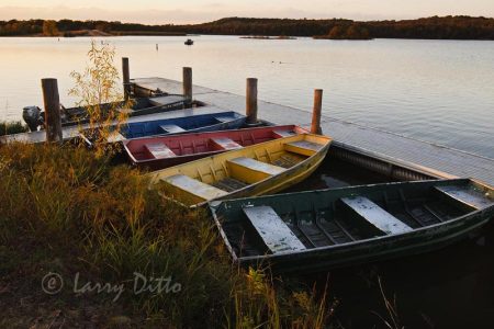 Lake Mineral Wells State Park and rental boats at Trailways Trading Post.