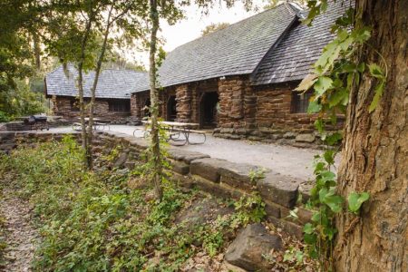 Rock shelter and meeting area at Palmetto State Park near Gonzalez, Texas