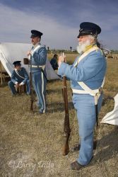 Actors in U.S. Army infantry uniforms as they would have looked at the Battle of Palo Alto. The Palo Alto Battlefield National Historic Site near Brownsville hosted a reenactment this year.
