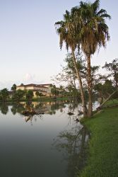 Sunrise on one of Brownsville's resacas (oxbow of the Rio Grande). Many residences and businesses enjoy a scenic location on a resaca. There are so many old river channels throughout the city it could be the Venice of Texas.
