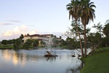 Sunrise on one of Brownsville's resacas (oxbow of the Rio Grande). Manyresidences and businesses in the city enjoy scenic locations like this. There are so many resacas in Brownsville it could easily qualify as the "Venice" of Texas.