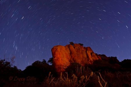 Star Trails and red bluffs, Texas