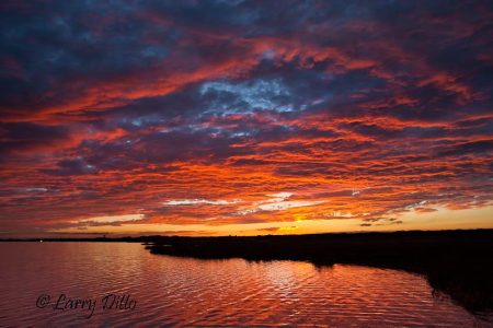Rockport, Texas sunset in January