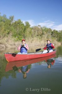 Birding by canoe on the Rio Grande at Santa Ana National Wildlife Refuge.