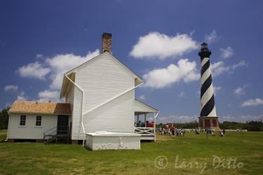 Cape Hatteras Lighthouse and light keepers quarters, Cape Hatteras, North Carolina; National Historic Site