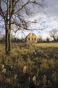 Rock wall at old Fort Griffin, Albany, Texas.