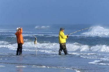 Surf Fishing at South Padre Island, Texas