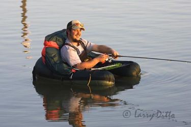 Fishing from float tube