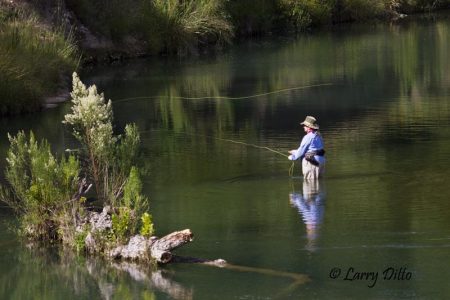 Flyfishing Llano River, Texas, September.